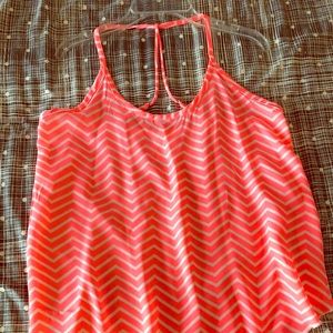 Hot Pink and white striped Tank Top